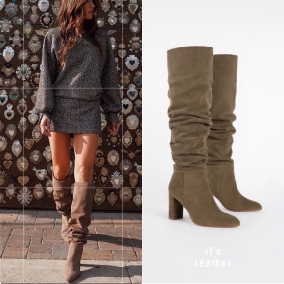 Zara high heeled leather boots bloggers favorite - Picture 4 of 8